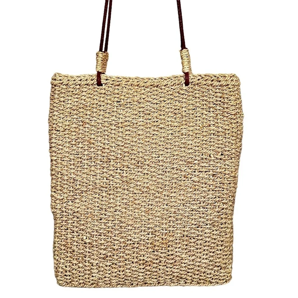 SAN DIEGO HAT CO Woven Straw Boho Crossbody Tote Bag - Picture 2 of 10